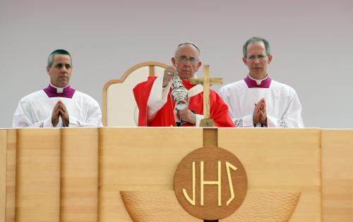 프란치스코 교황 '윤지충 바오로와 동료 순교자 123위 시복미사' 집전 이미지