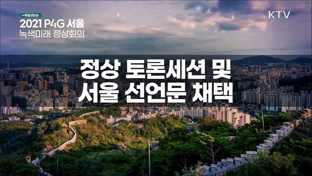 문재인 대통령 P4G 서울 녹색미래 정상회의 서울선언문 소개 이미지