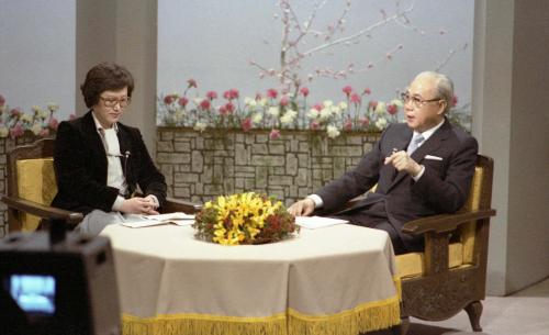 유창순 국무총리 한국방송사에서 녹화(정의사회 구현) 이미지