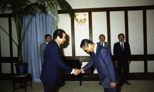 김상협 국무총리서리 재무부 차관, 건설부 차관, 전매청장 신임 접견 이미지
