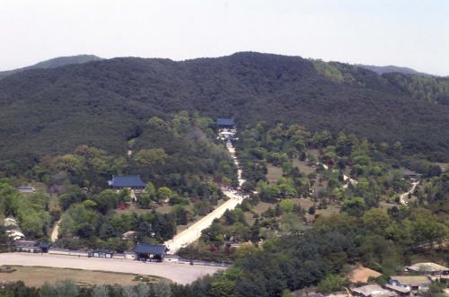 현충사 전경(항공) 이미지