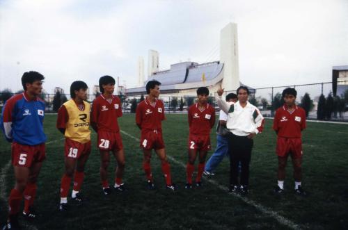 베이징아시아경기대회 한국 축구선수단 훈련 모습 이미지
