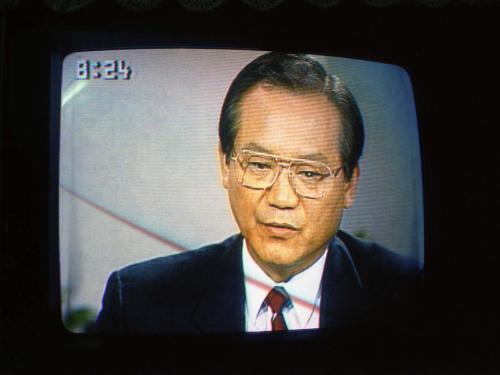 최병렬 공보처 장관 KBS-TV 오늘의 문제 출연 TV 촬영 이미지