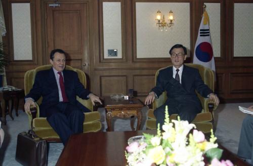 노재봉 국무총리 미셀 로까르 프랑스 수상 단독회담 이미지
