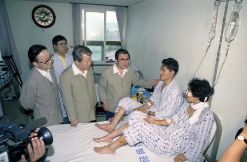 황인성 국무총리 아시아나항공기사고 목포 한국병원 순시 이미지