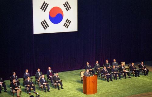이수성 국무총리 '96 바르게 살기운동 전국대회 참석 이미지