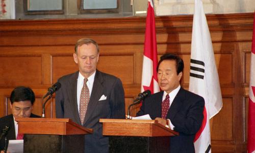 한ㆍ캐나다 정상 공동기자회견(김영삼 대통령, 장 크레티앵 총리) 이미지